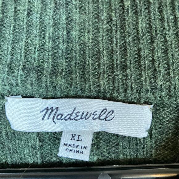 Madewell Womens Sweater Forest Green Ribbed Knit Mock Neck XLarge - Picture 6 of 11